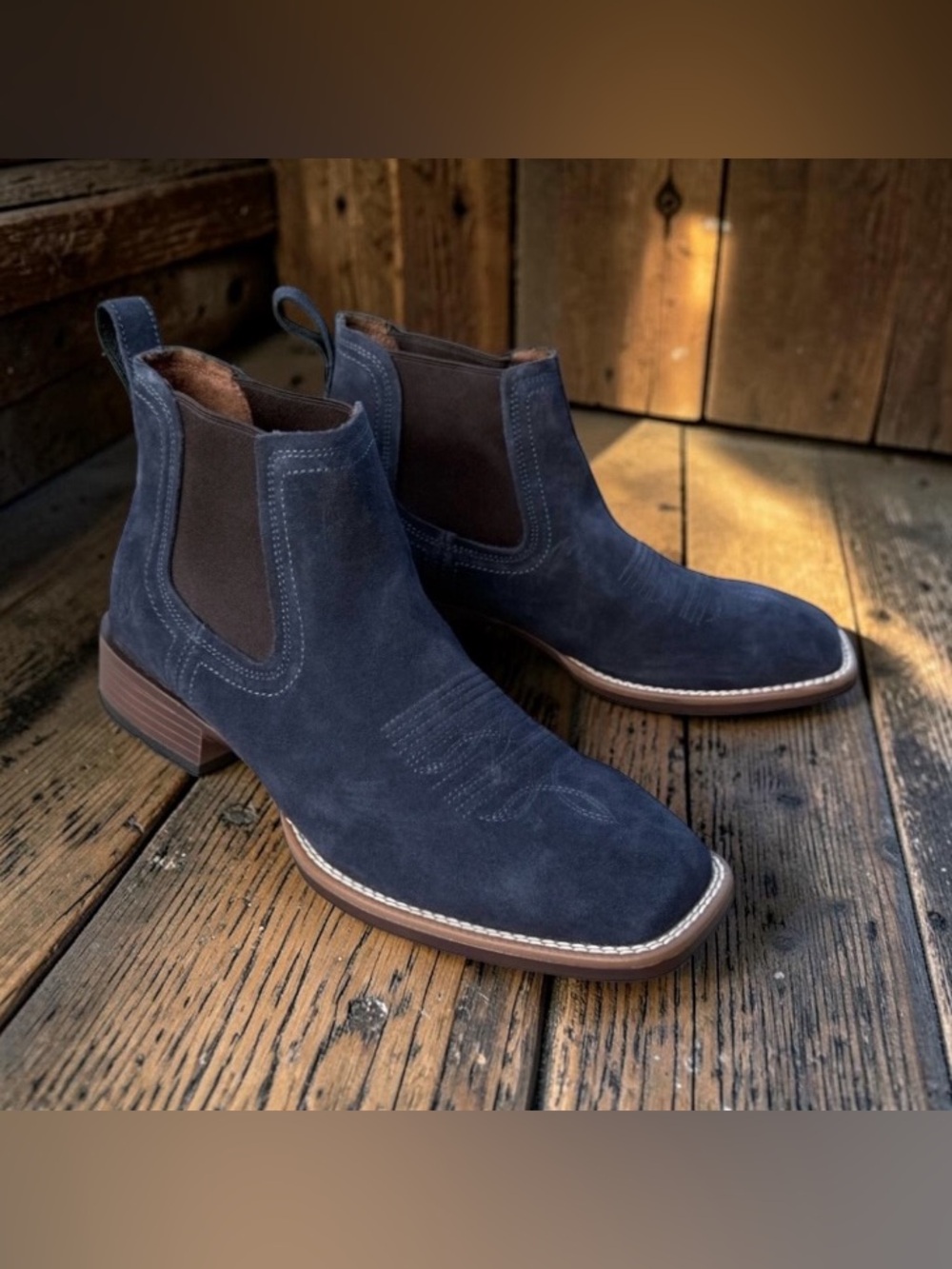 ARIAT BOOKER ULTRA NAVY SUEDE WESTERN BOOT MENS CHELSEA - 10051921 SIZE 11